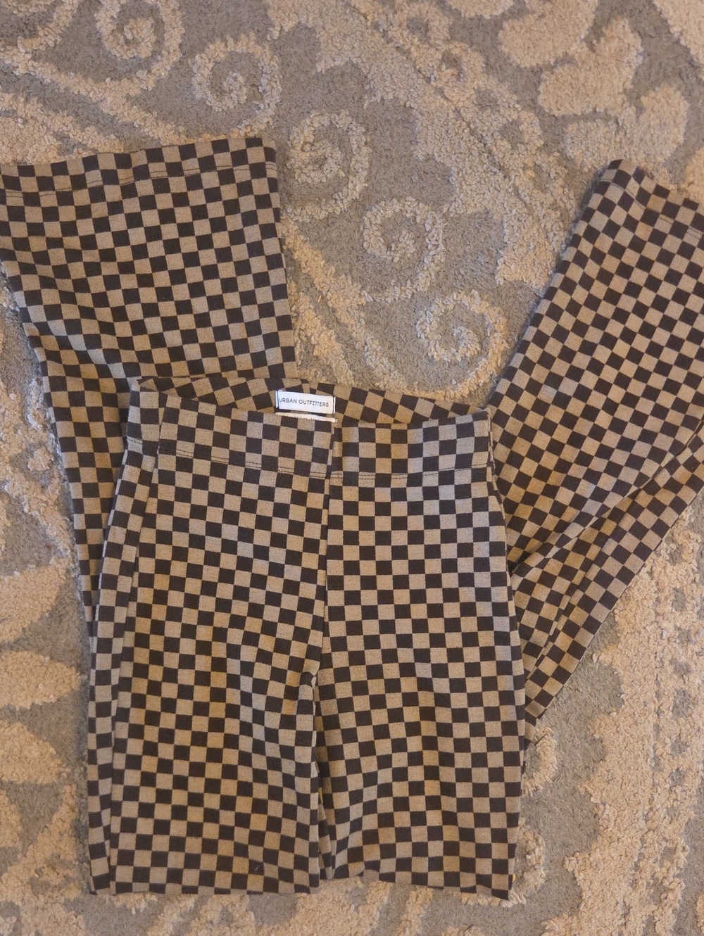 Urban Outfitters Brown and Black Checkered Corduroy Pants